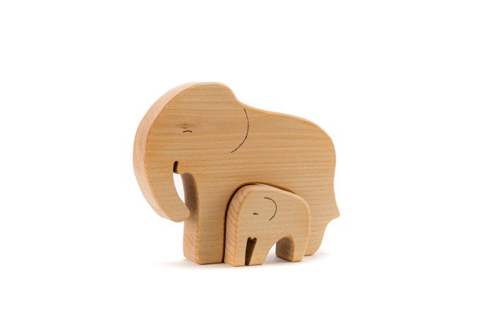 Encajable de Elefantes de Madera