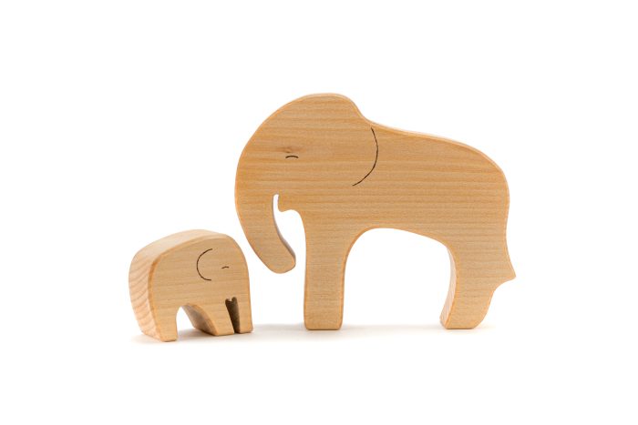 Encajable de Elefantes de Madera - Imagen 3