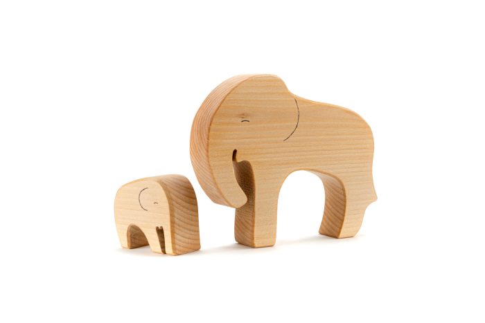 Encajable de Elefantes de Madera - Imagen 2