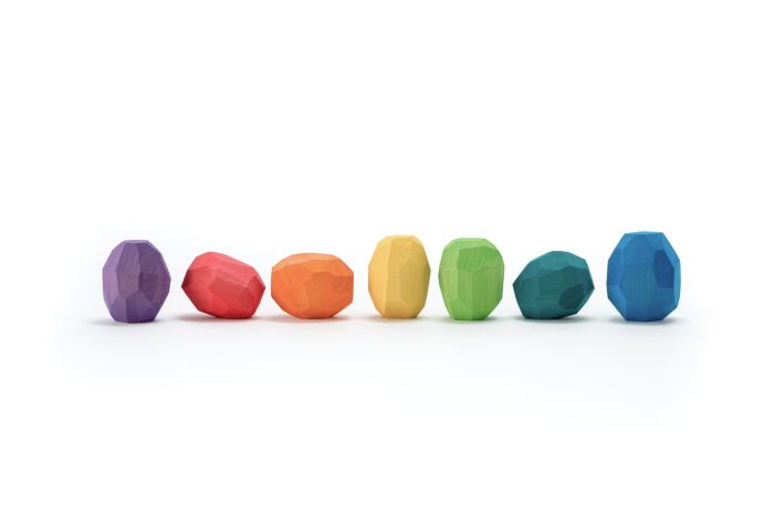 7 Teniques Arcoiris - piedras de madera - Imagen 2