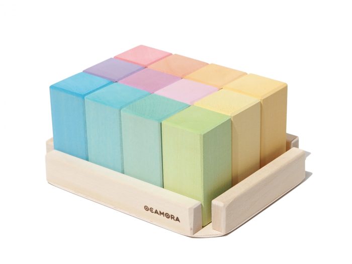 12 Prismas rectangulares Pastel
