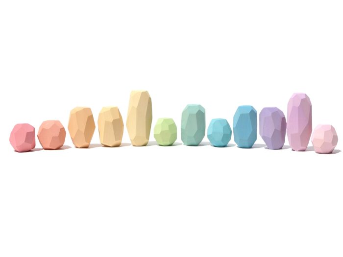 12 teniques pastel - piedras de madera - Imagen 3