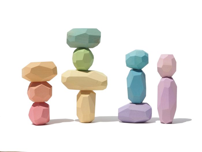 12 teniques pastel - piedras de madera