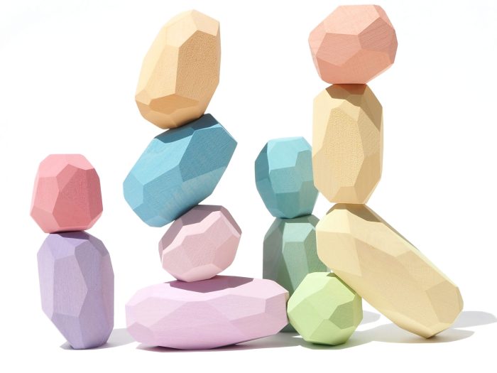 12 teniques pastel - piedras de madera - Imagen 2